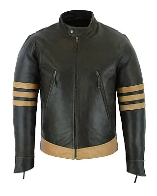 $99 • Buy Leather Motorbike Bomber Biker Style Men Jacket -X-Men Wolverine Origins Logan B