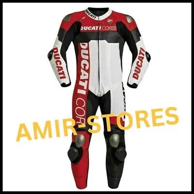 Ducati Motorcycle Leather Street Racing CE Protective Armour Men Jacket Suit • $199.99