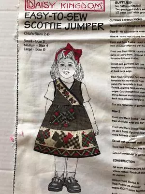 Daisy Kingdom Girl's Dress Scottie Jumper Fabric Panel Child Size 2-6 - Uncut • $12.99