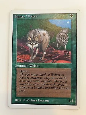 Magic The Gathering Card Game Unlimited Edition Green Card Timber Wolves • £20.99