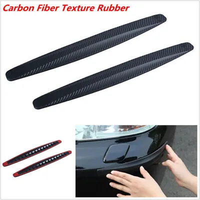 2x Car SUV Bumper Edge Lip Anti-rub Protector Carbon Fiber Texture Rubber Strips • $15.91