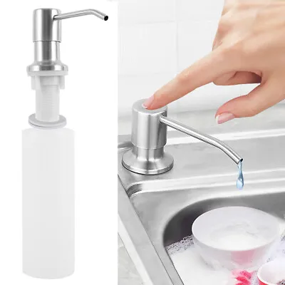 Kitchen Sink Soap Dispenser Stainless Steel Hand`Liquid Pump`Bottle) • £7.25