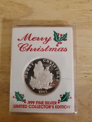 1995 Merry Christmas .999 Fine Silver Limited Collectors Edition Norman Rockwell • $40