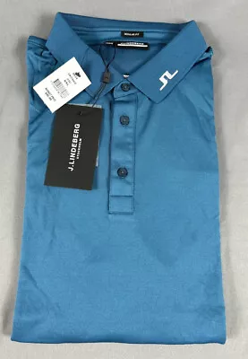 J Lindeberg Golf Shirt Polo KV Relaxed Fit XXL Moroccan Blue NWT MSRP $95 • $61.14