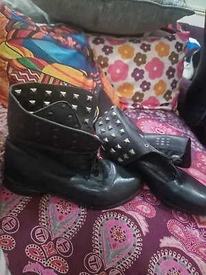 Black Studded Boots Size 8 • £22