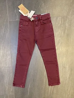 £11.99 • Buy Girls Fat Face Jegging Chinos In Purple Mulberry Size UK 4 Years