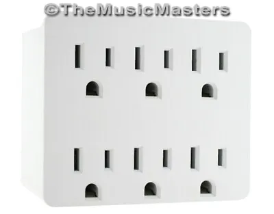 Electrical Socket 6-Way Power Splitter Tap 6 Outlet AC Wall Plug Adapter Cover • $9.89