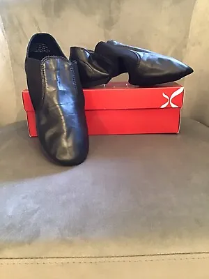 $24 • Buy New! “Capezio” Black # EJ2A Slip On Jazz Dance Shoes Size Adult 12
