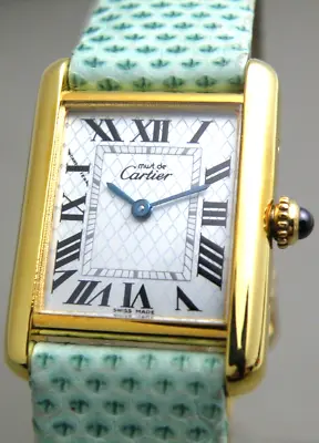 Cartier Tank 2415/Limited Edition/Gold Plated On 925 Silver/Quartz/Men's  Watch • $2500