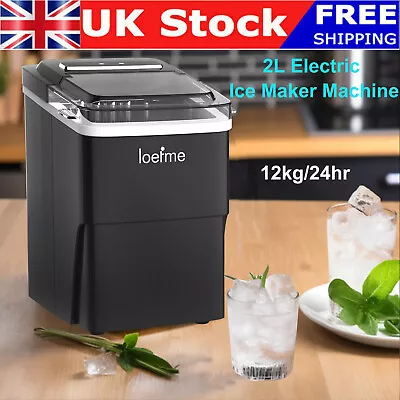 Mini Ice Maker Machine Countertop Home Fast Ice Making With 2L Capacity 12kg/24H • £74.49