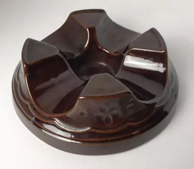 Marcrest Brown Daisy Dot Stoneware Trivet Warmer Casserole Bowl Dish Bean Pot • $22