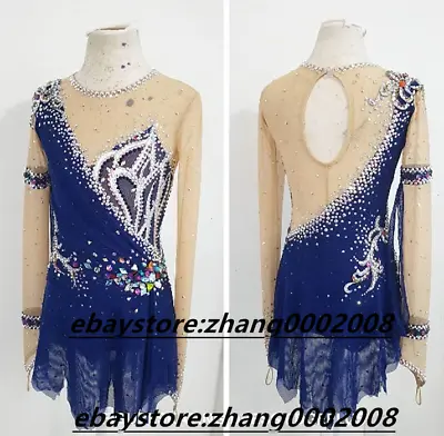 Stylish Ice Skating Dress.Competition Figure Skating Dance Twirling Costume • £136