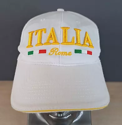 Roma Italia Adjustable Strapback Baseball Hat/cap White Rome Italy/travel/flag • $11.50