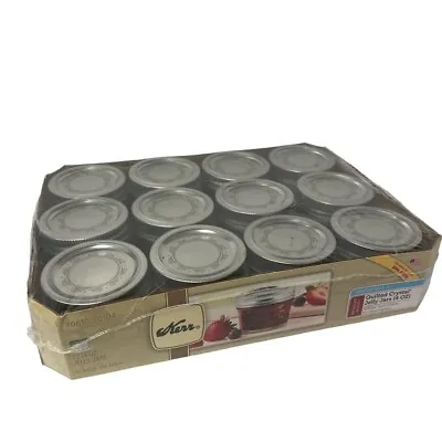 Kerr Jelly Jars Quilted Crystal Design Regular Mouth With Lids New In Box 12 Ct • $19.34