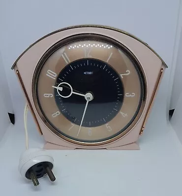 £12 • Buy Vintage Electric Metamec   Pink And Brass Effect Alarm Clock 