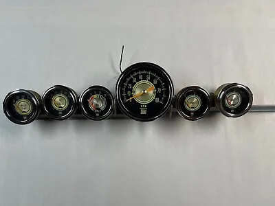 Vintage Stewart Warner Greenline Gauge Set Tachometer Volts Water Oil Fuel • $599