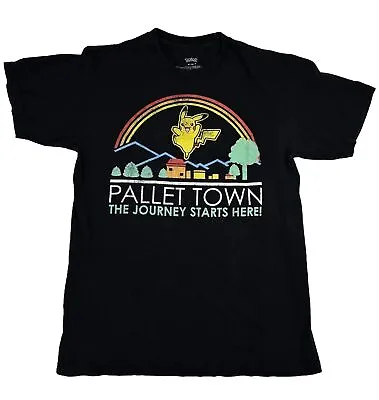 POKEMON Pallet Town Pikachu Graphic T-shirt Black Medium • $6.95