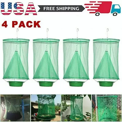 4 Pack The Ranch Fly Trap Outdoor Fly Trap Killer Bug Net Cage Perfect For Horse • $13.49