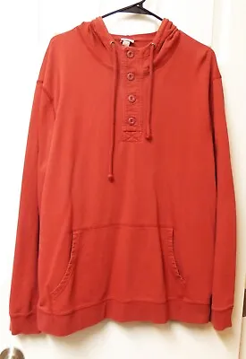 Merona 4-Button Pullover Faded Red Drawstring Hoodie Youth XL • $10.99