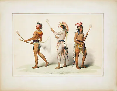 Native American Indians With Lacrosse Sticks 10x8 Photo Print Picture Poster • £4.50
