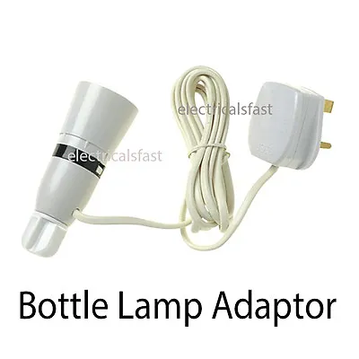 £6.25 • Buy Wine Bottle Lamp Adaptor Lighting Kit Flex Cable And Plug 13A Pre-wired White