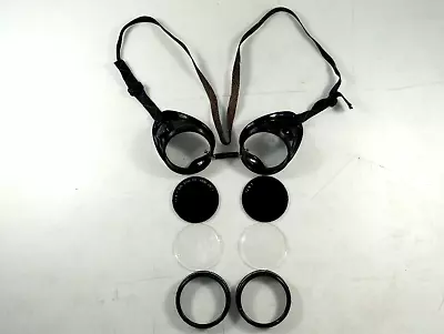 Vintage Steampunk Safety Welding Goggles Glasses Green Lens • $9.95