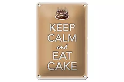 Sheet Metal Sign Saying 12x18 Cm Keep Calm And Eat Cake Metal Decorative Sign • £11.19