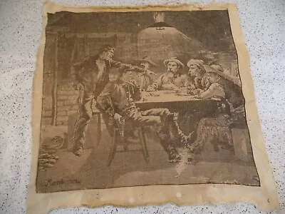 FREDERIC REMINGTON Textile Tapestry Art Print 20  Cowboys Poker Room • $9.99