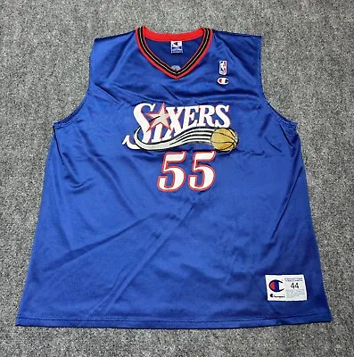 VTG 2001 Dikembe Mutombo Philadelphia 76ers Champion Jersey Blue Size (44) Large • $44.99