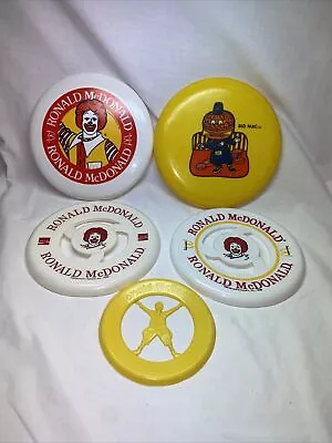 5 Vintage 1970’s 80’s Ronald McDonald McDonald’s Toy Frisbee Coca-Cola Big Mac • $14