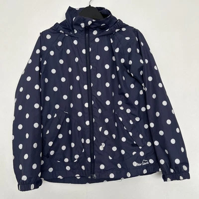 £3.50 • Buy Peter Storm Girls Navy Hooded Spotty Rain Jacket Age 9-10 Years