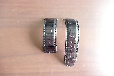 Hugo Boss Men Designer Black Calf Leather Wrist Bracelet Chrono Watch Strap 22mm • £18