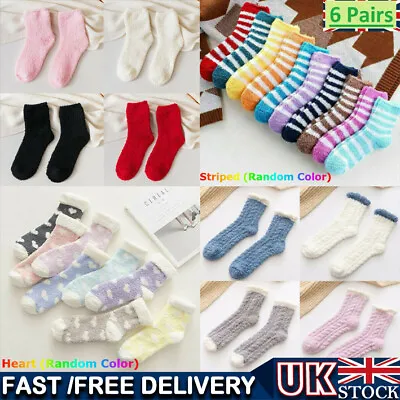 £7.99 • Buy 1-6Pairs Women Men Soft Fluffy Socks Christmas Warm Winter Cosy Lounge Bed Socks