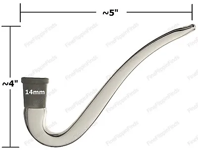 14mm Glass J Handle Hook Pipe Adapter Attachment For Bowl / Ash Catcher • $21.89