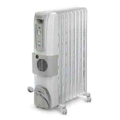 DELONGHI KH770925V 9 Fin Oil Filled Radiator Room Heater With Fan (White 2500W) • $1304.85