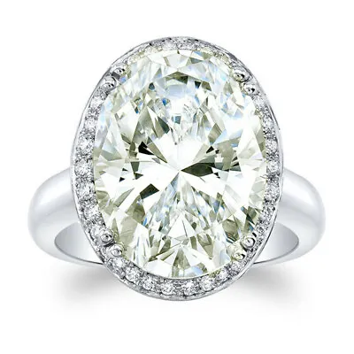 $294.52 • Buy 7.10Ct Huge Oval Cut Near White Moissanite Diamond Engagement Ring 925 Silver