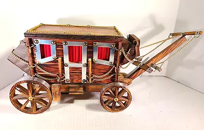 Vintage Western Cowboy Covered Wagon Chuckwagon Stagecoach Table TV Lamp Working • $19.95