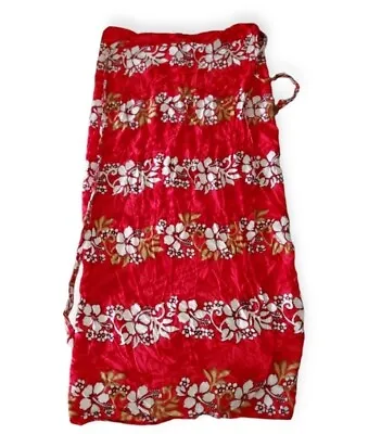 Women's Red Hawaiian Print Magic Wrap Skirt. Size Medium • $15