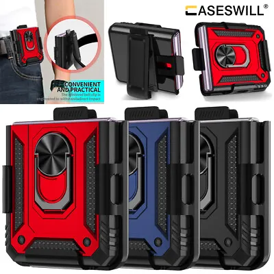 $16.98 • Buy For Samsung Galaxy Z Flip3 5G Case Belt Clip Holster Shockproof Ring Stand Cover