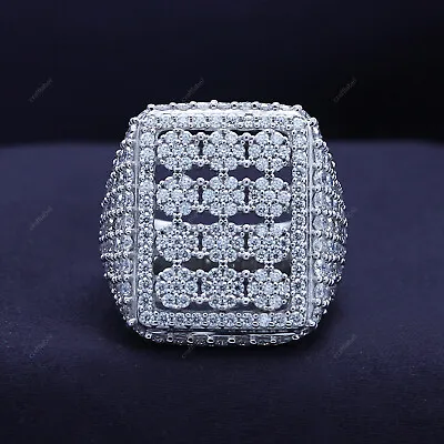5ct Mens Wedding Pinky Ring Round Cut Lab Created Moissanite In 10K White Gold • $1191.39