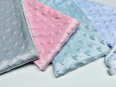 £10.99 • Buy HEART Supersoft Dimple Fleece Fabric Plush Cuddle Soft Blanket Material 63  Wide