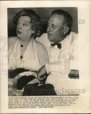 1954 Press Photo Actress Marion Davies With Husband Captain Horace Brown • $19.99