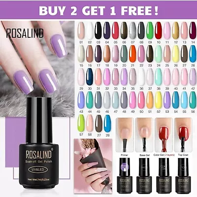 Nail Gel Polish Colour UV LED Top Base Coat  ROSALIND Liquid Hard Gel Extension • £3.25