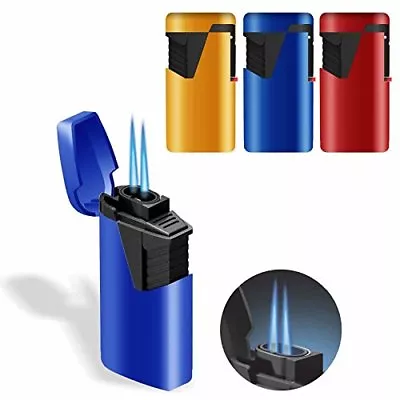 £5.95 • Buy Zenga ZL-9 Twin Turbo Jet Windproof Blue Flame Rubberized Lighter - LOWEST PRICE
