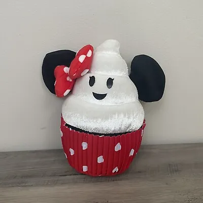 Disney World Theme Park Food Series Minnie Mouse Cupcake 8 Inch Plush Toy Red • $12