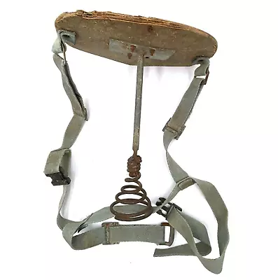 Vintage 1940's Frisian De Boer Holland Wood & Metal Spring Farming Milking Stool • $34.99