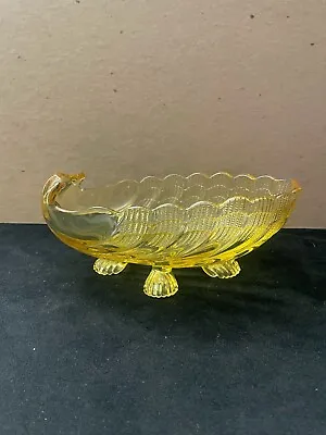 Vintage Cambridge Glass Footed Shell Yellow Bowl • $34.95