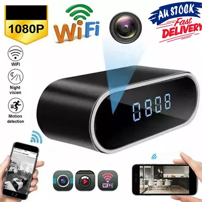 $59.55 • Buy 1080P Wireless WiFi Camera Alarm Clock Night Vision Security Motion Nanny Cam