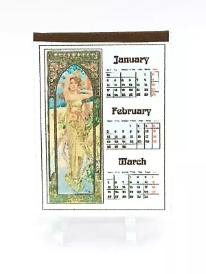 Dolls House 1:12 Scale Miniature Art  Nouveau Calendar • $3.11