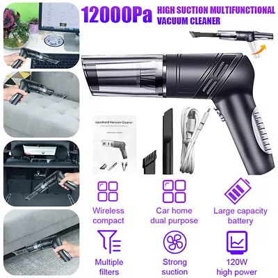 $19.99 • Buy Foldable 12000PA Cordless Handheld Vacuum Cleaner Car Auto Home Wet Dry Duster